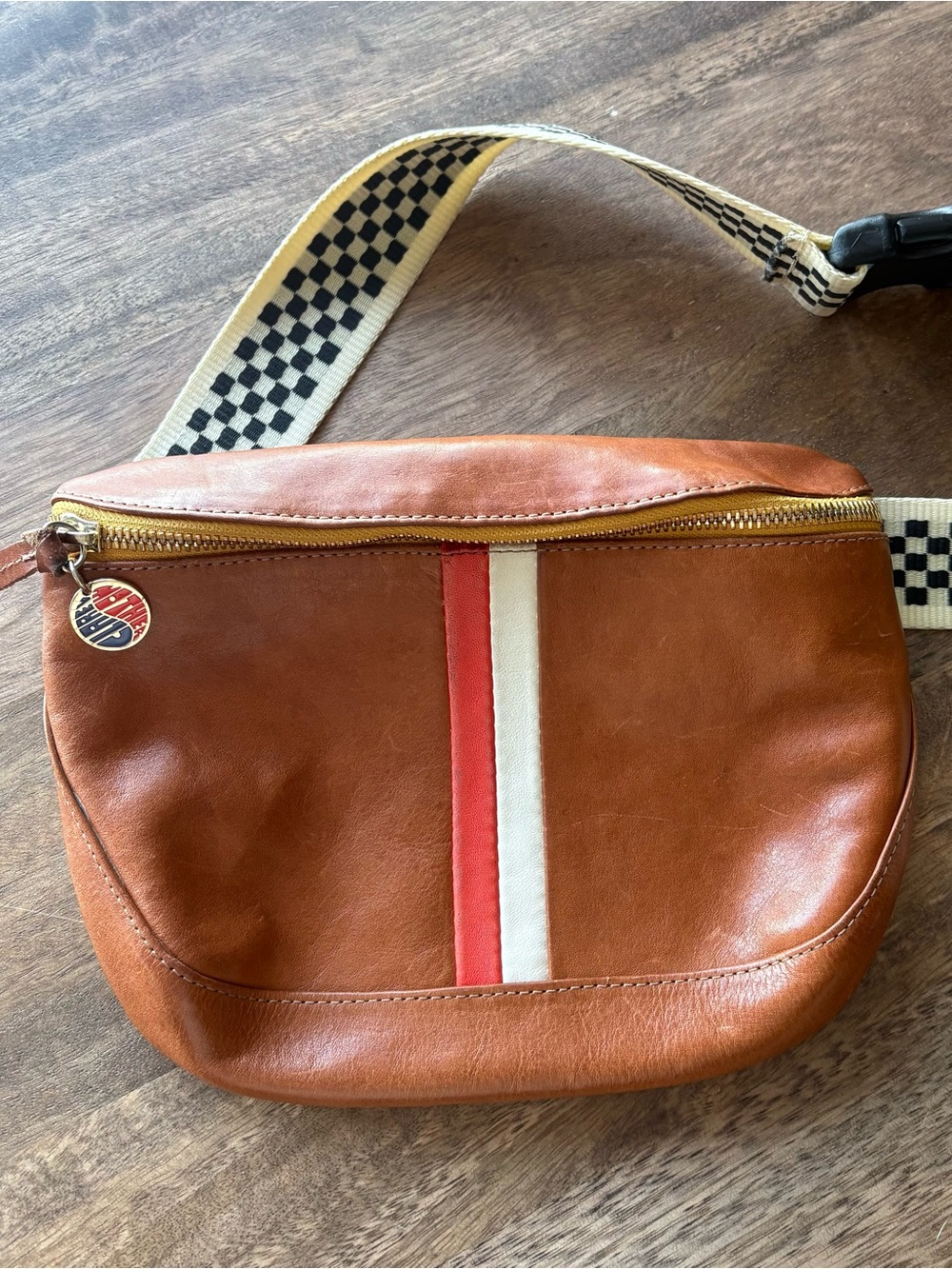 Clare V + MOTHER Le FannyTan Leather Crossbody w - Picture 6 of 12